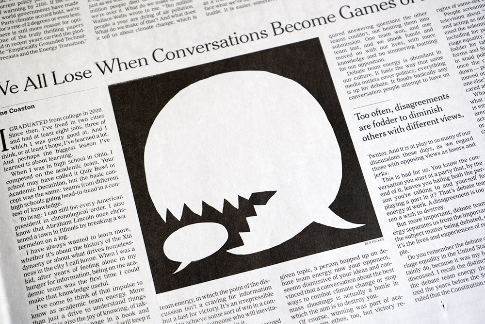 The New York Times - When Every Conversation Becomes a Game, We All Lose